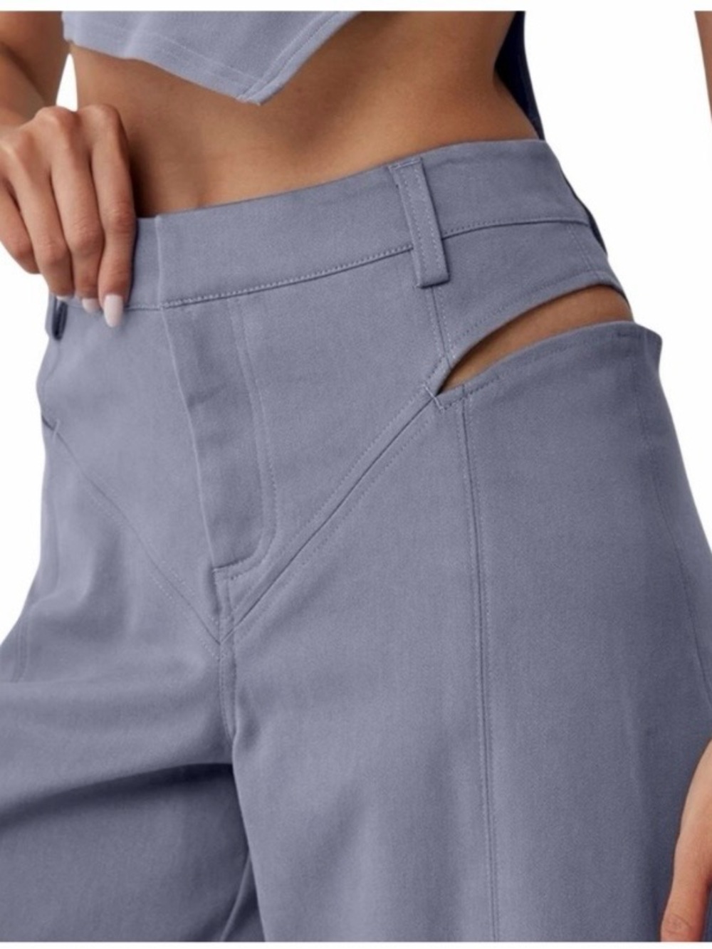 ALO Yoga Grey Boot-Cut Pants with Side Cutout Size M 15 waist w/stretch Ins.31